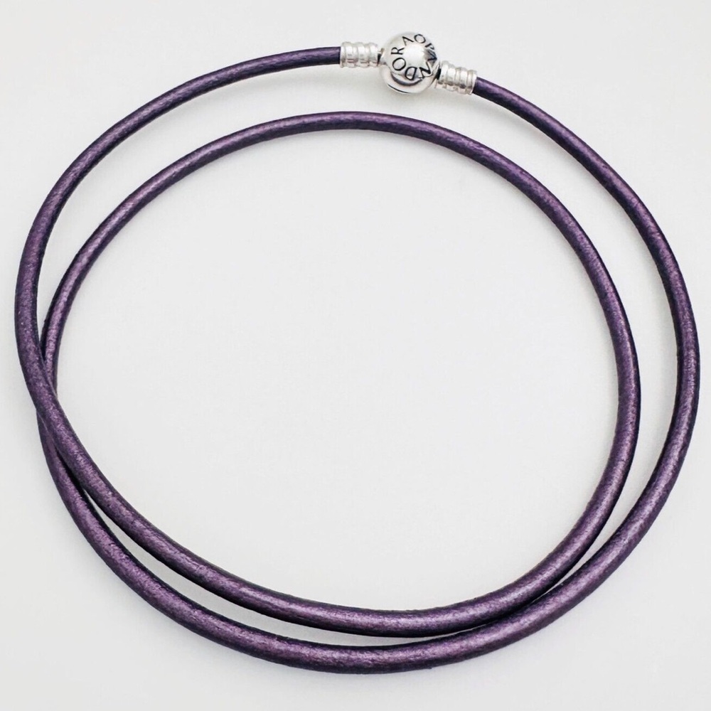 Pandora Moments Purple Double Wrap Leather Bracelet